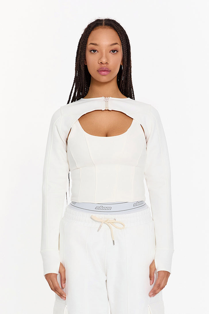 Super Crop Bolero White – Sebnem Gunay - Main Image