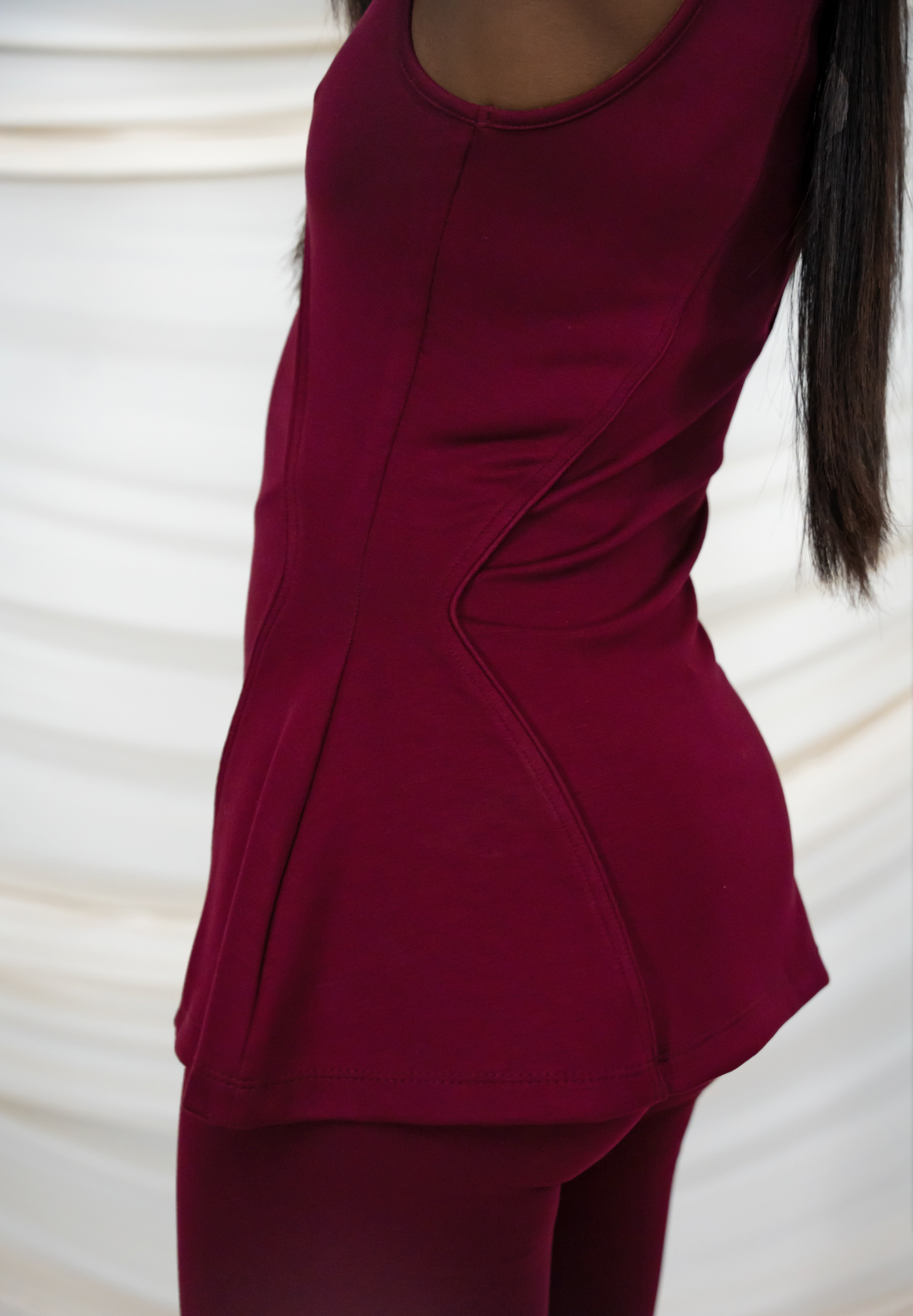 Burgundy Peplum Top