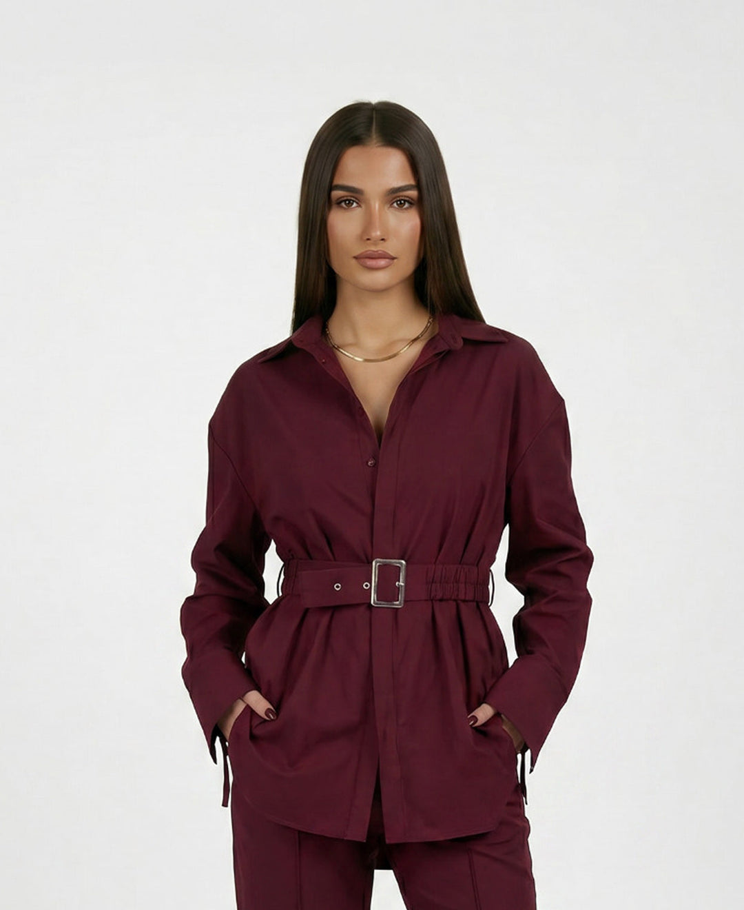 Burgundy Oversized Shirt