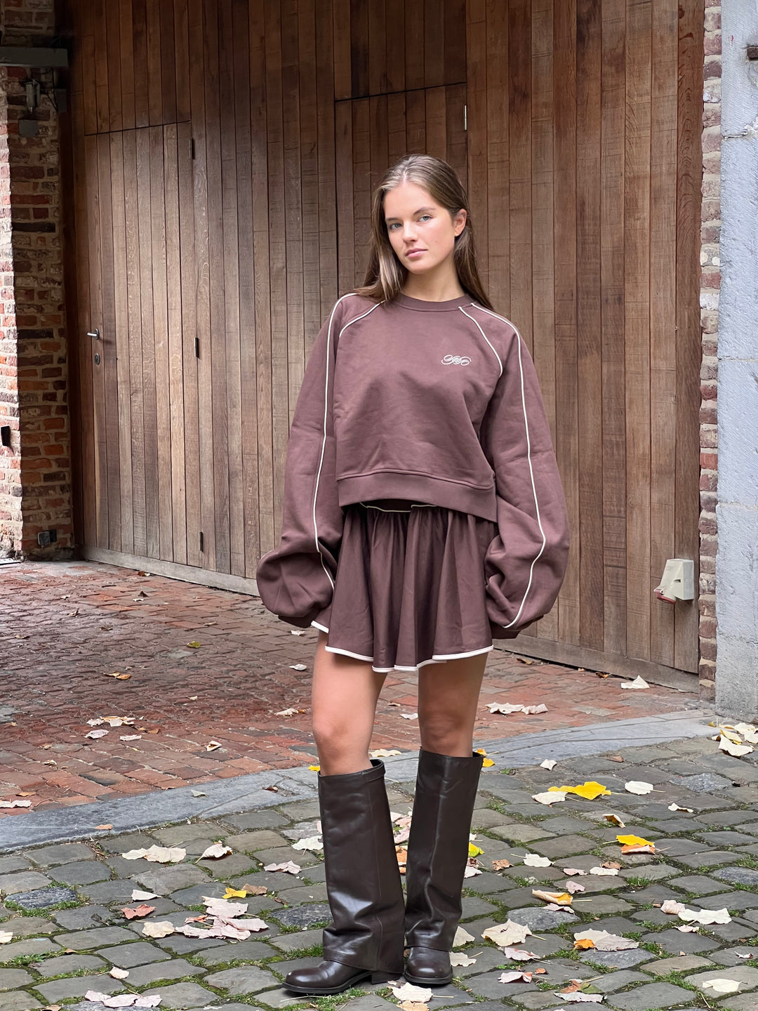 Brown Skirt With Shorts