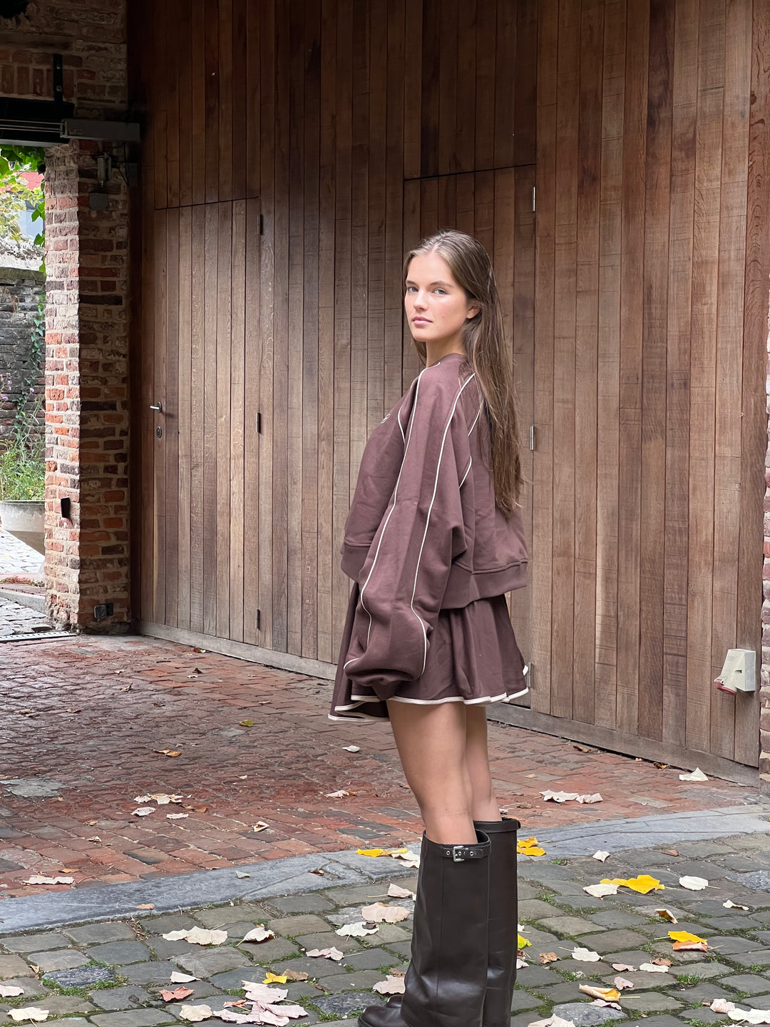 Brown Skirt With Shorts