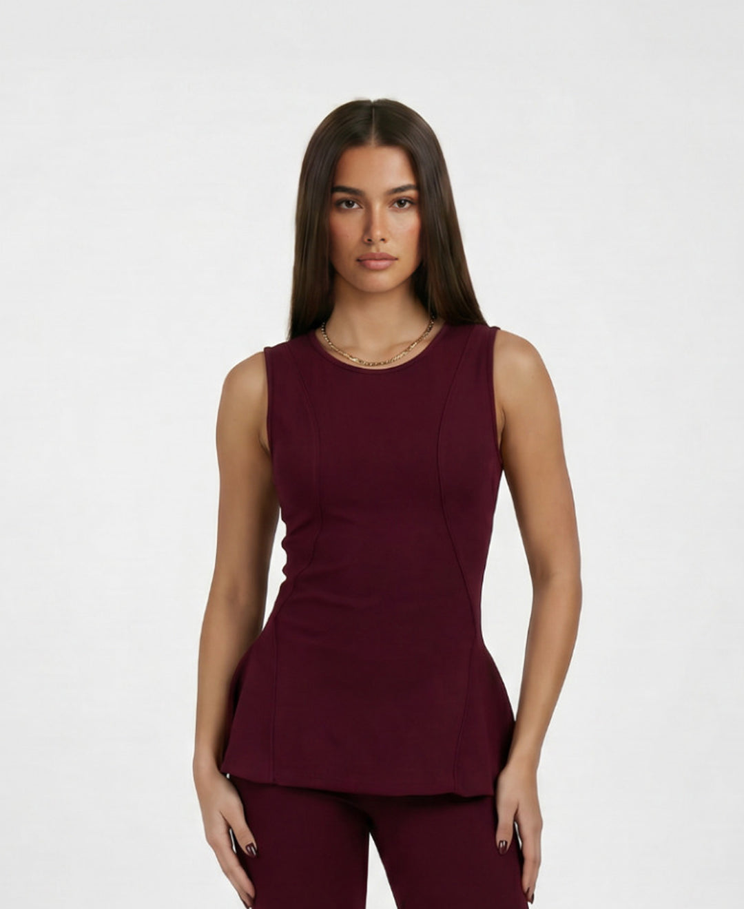 Burgundy Peplum Top