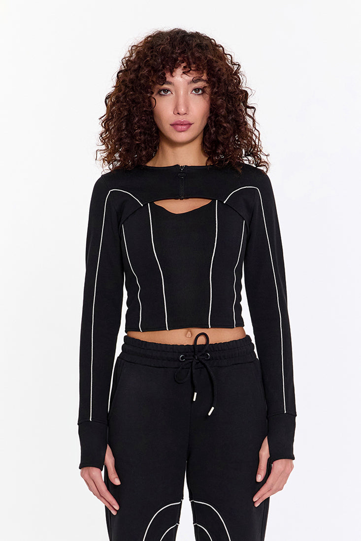 Super Crop Bolero Black