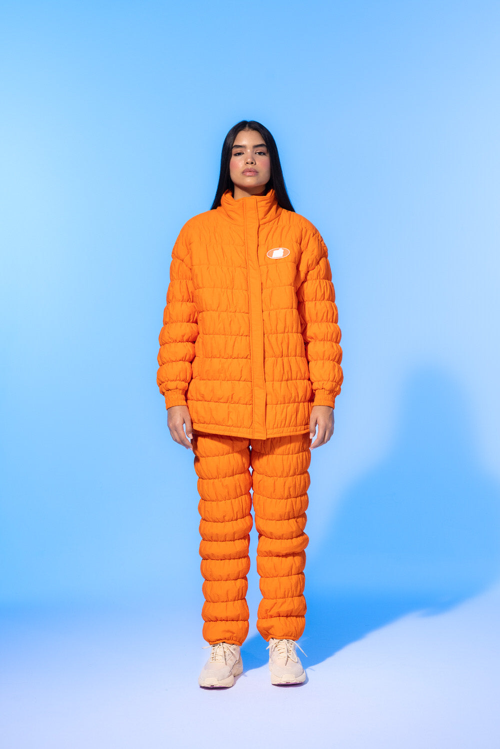 Orange Cloud Puffer Ski Jacket