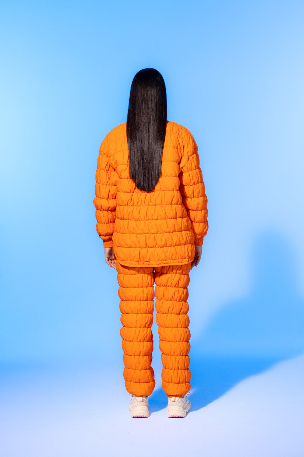 Orange Cloud Puffer Ski Jacket