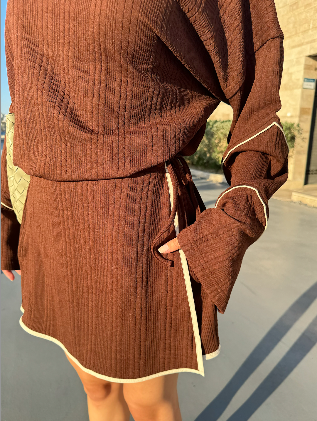 Brown Contrast Top