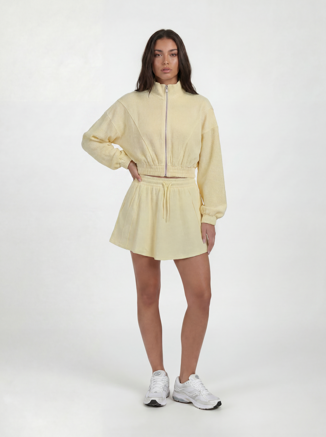 Baby Yellow Waffle Skirt
