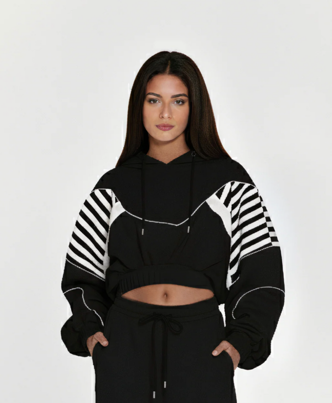 Gigi V2 Crop Black Hoodie