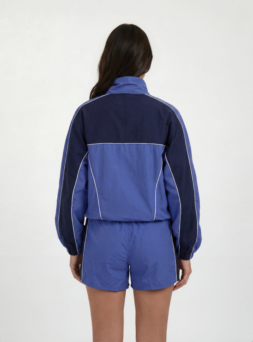 Navy Colorblock Windbreaker Vest