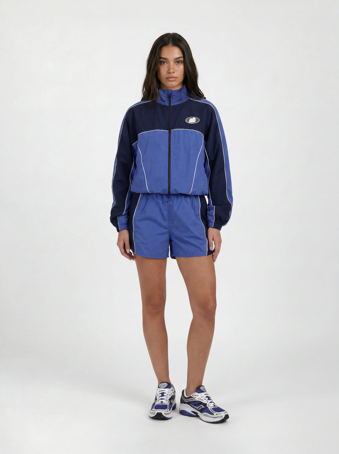 Navy Colorblock Windbraker Short