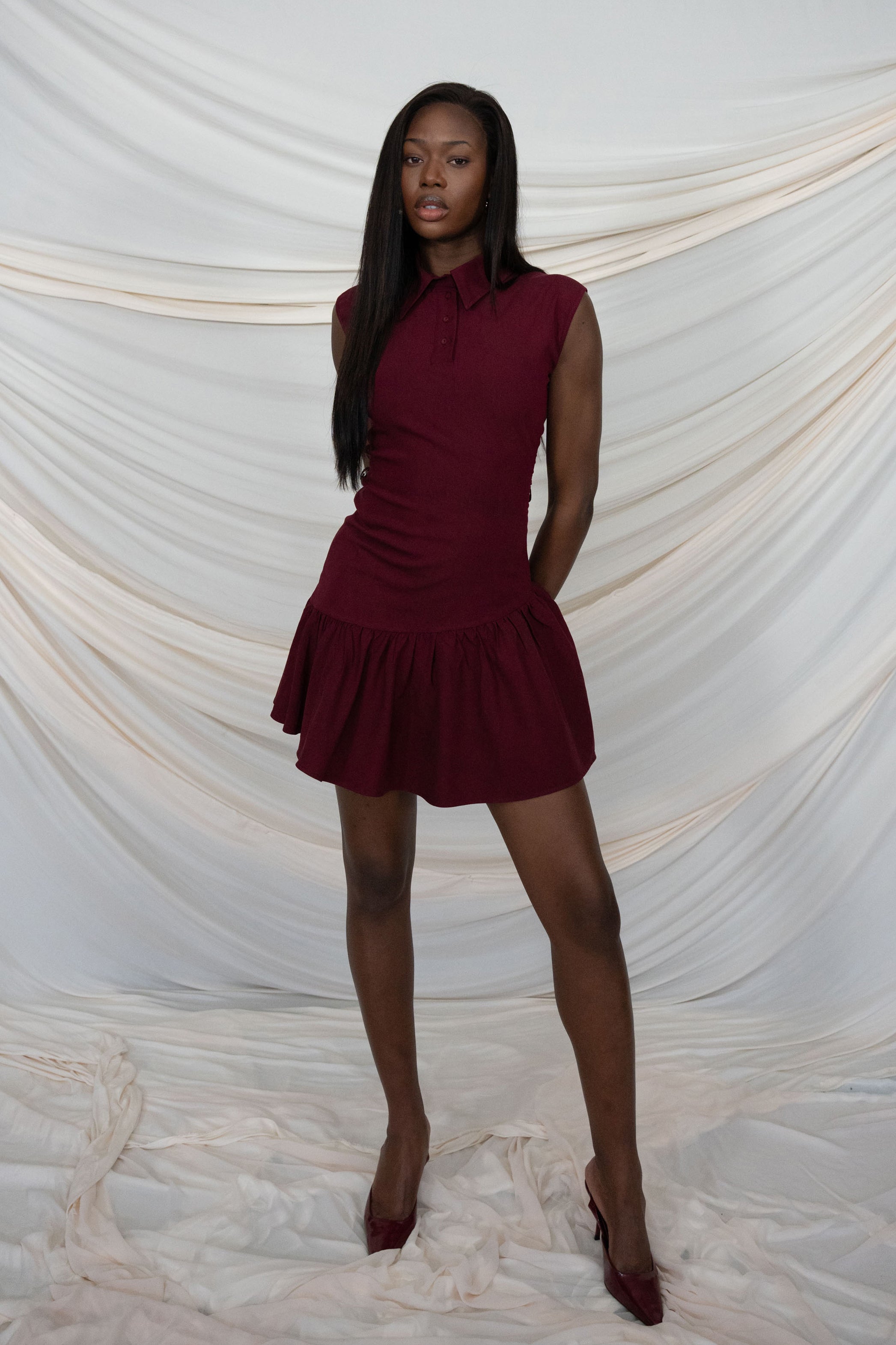 Burgundy Polo Dress – Sebnem Gunay