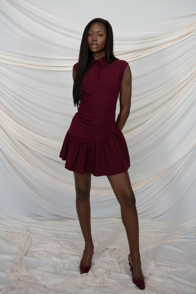 Burgundy Polo Dress – Sebnem Gunay