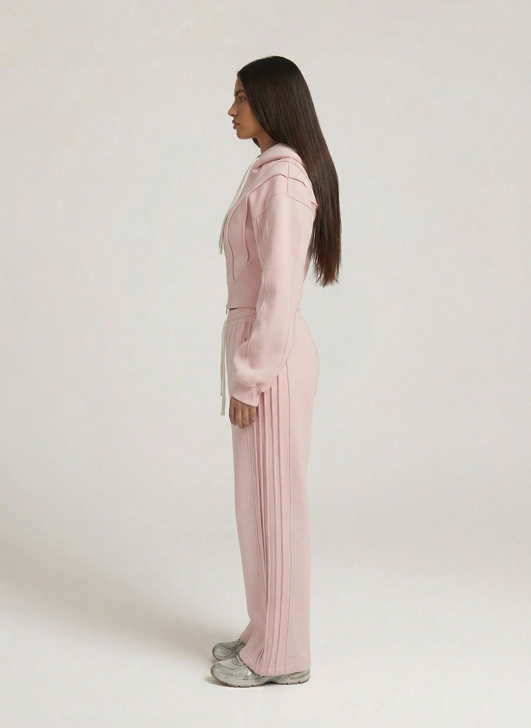 Baby Pink Zipped Hoodie