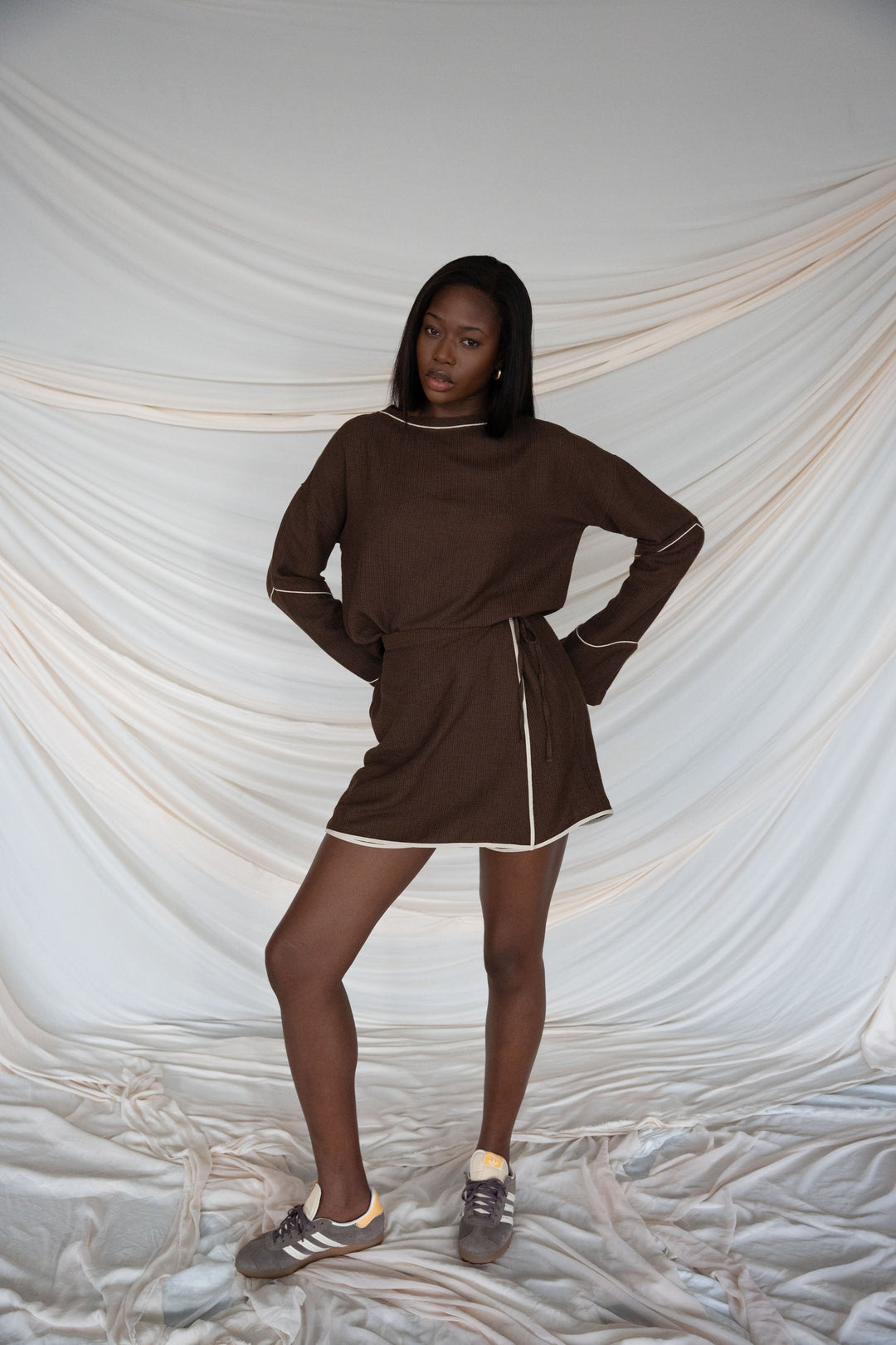 Brown Contrast Skort