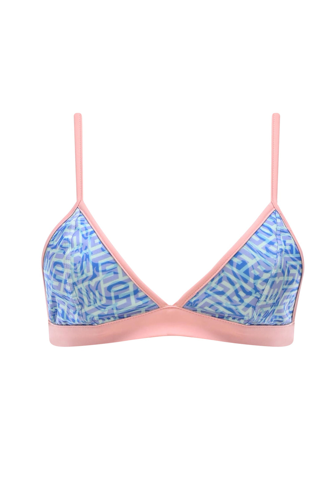 Blue Logomania Bikini Top