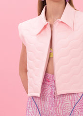 COCONUT GIRL PINK  WAVY QUILTED VEST