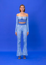 NAVY LOGOMANIA CROP TOP