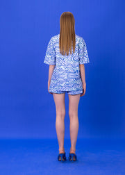 SEASTA BLUE  COTTON BLEND T-SHIRT