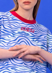 SEASTA BLUE  COTTON BLEND T-SHIRT