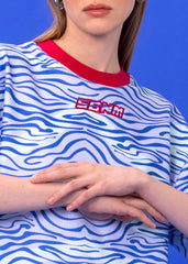 SEASTA BLUE  COTTON BLEND T-SHIRT