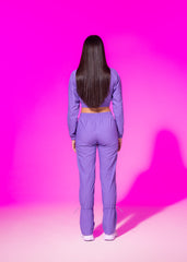 LILAC NYLON CARGO TRACKSUIT PANTS