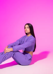 LILAC NYLON CARGO TRACKSUIT PANTS
